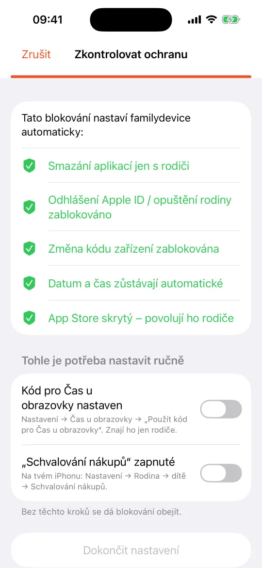 iPhone dítěte: zkontrolovat ochranu