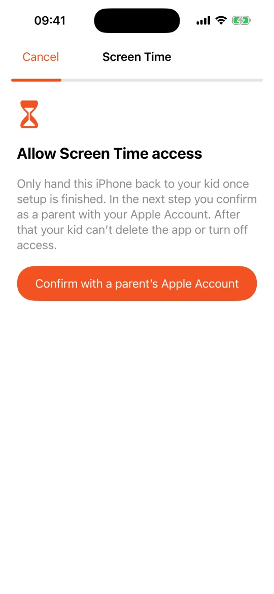 Kid’s iPhone: allow Screen Time access