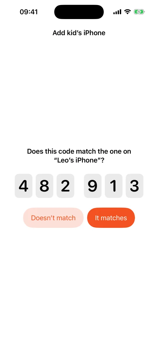Both iPhones show the same 6-digit code