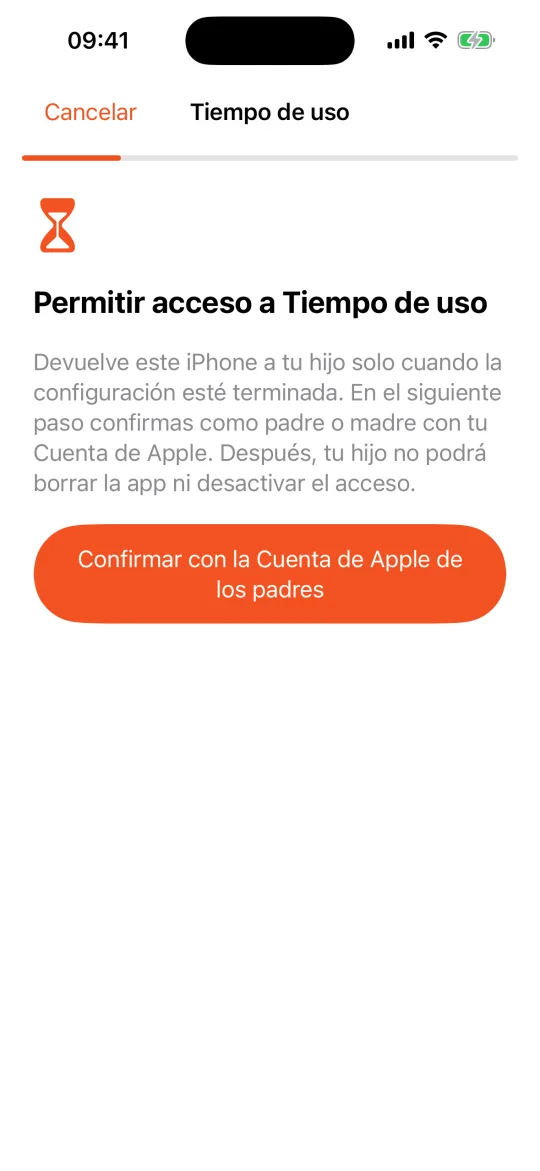 iPhone del niño: permitir el acceso a Tiempo de uso