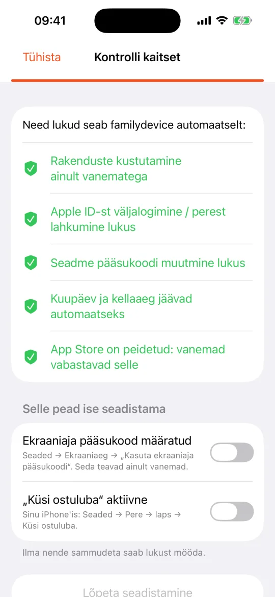Lapse iPhone: kontrolli kaitset