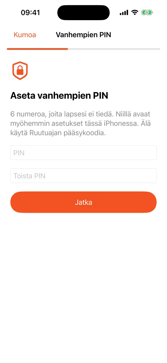 Lapsen iPhone: aseta vanhempien PIN-koodi
