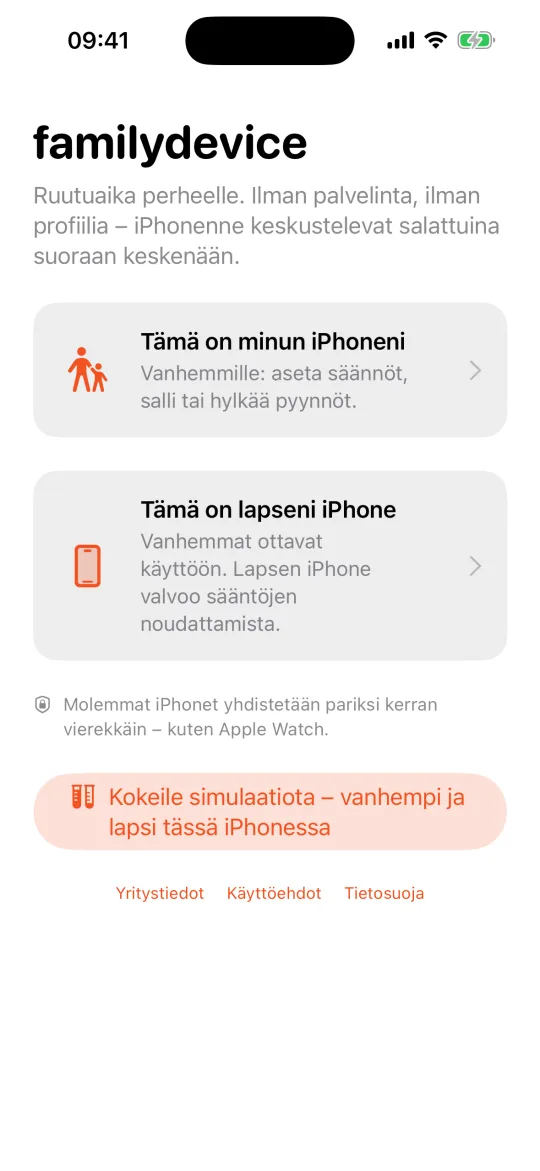 Aloitusnäyttö: Tämä on minun iPhoneni / lapseni iPhone