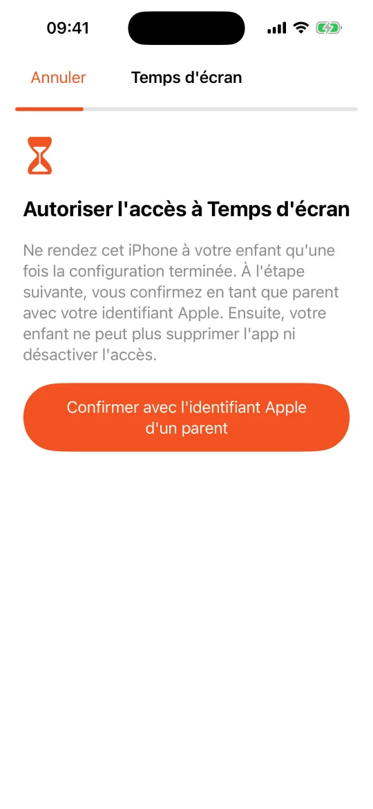 iPhone de l'enfant : autoriser l'accès à Temps d'écran