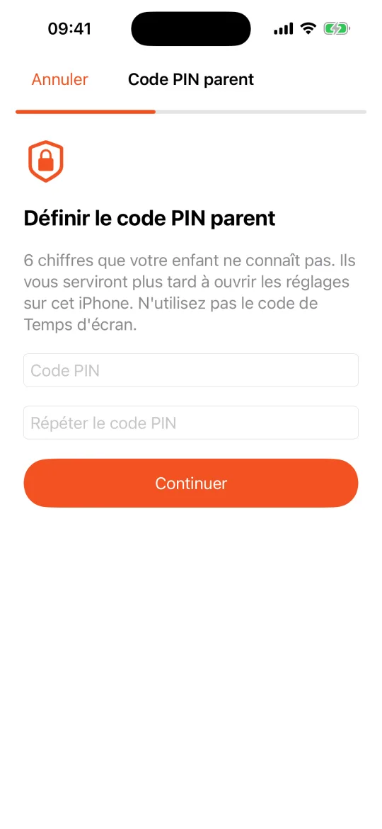 iPhone de l'enfant : définir le code PIN parent