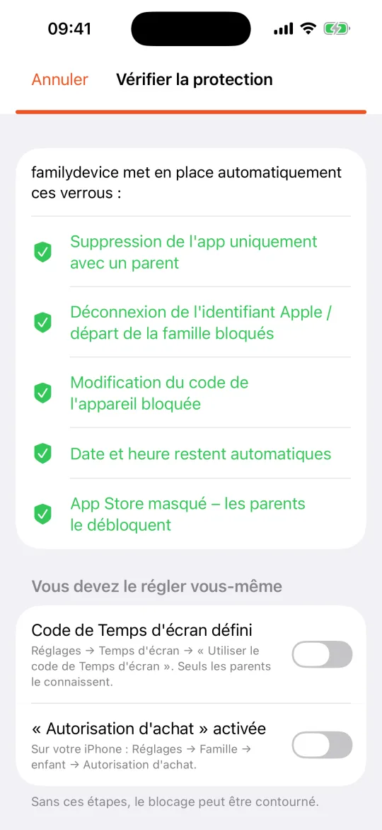 iPhone de l'enfant : vérifier la protection