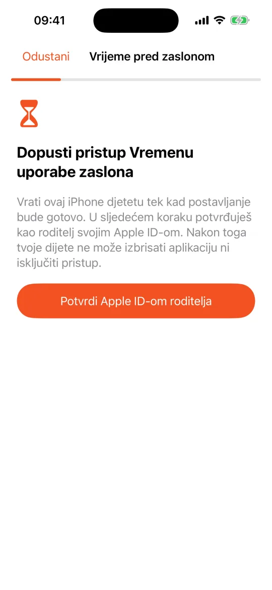 iPhone djeteta: dopusti pristup Vremenu uporabe zaslona
