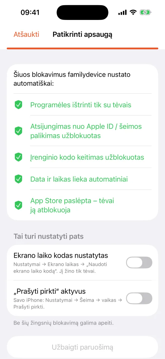 Vaiko iPhone: patikrinti apsaugą