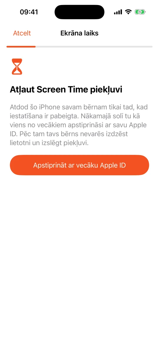 Bērna iPhone: atļaut Screen Time piekļuvi