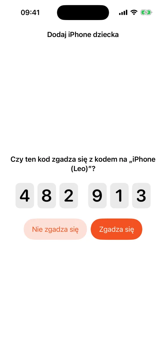 Oba iPhone'y pokazują ten sam 6-cyfrowy kod