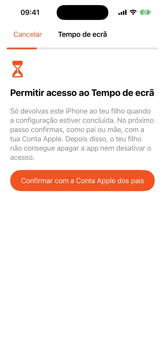 iPhone da criança: permitir o acesso ao Tempo de ecrã