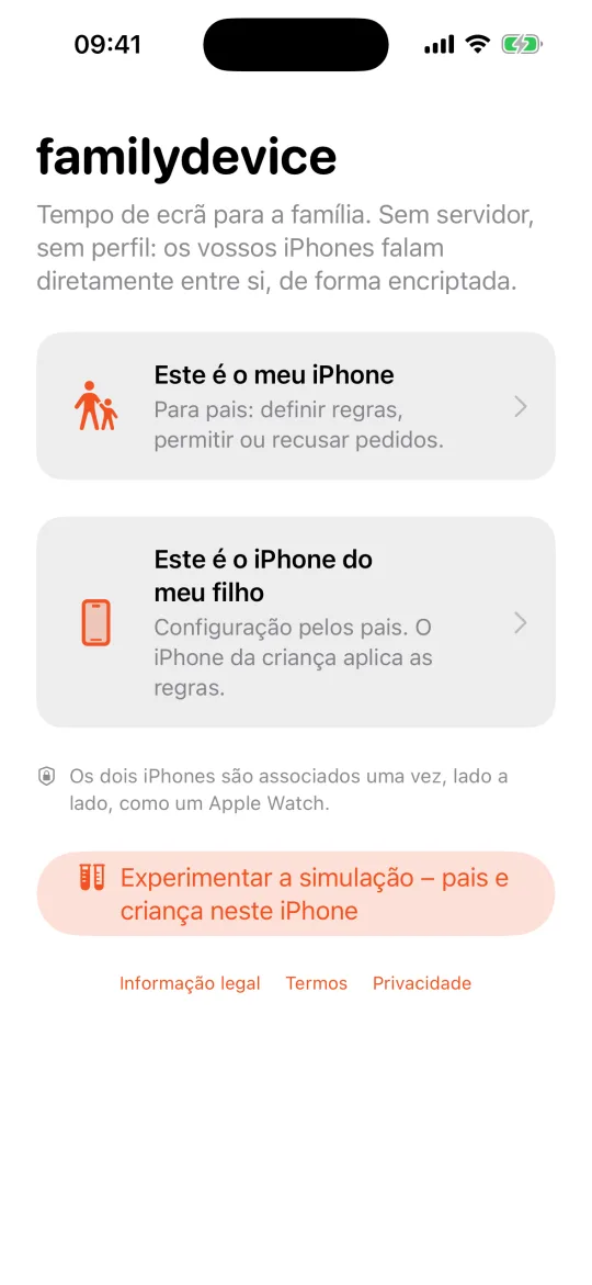 Ecrã inicial: Este é o meu iPhone / Este é o iPhone do meu filho