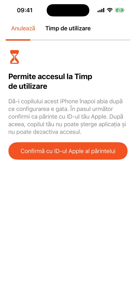 iPhone-ul copilului: permite accesul la Timp de utilizare