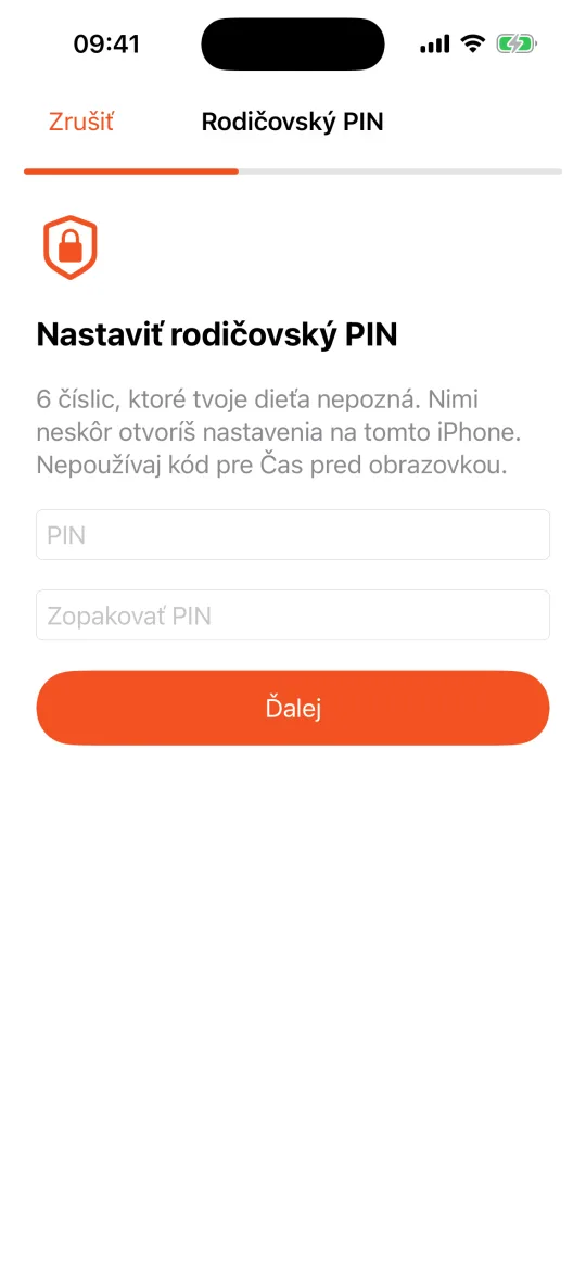 iPhone dieťaťa: nastaviť rodičovský PIN