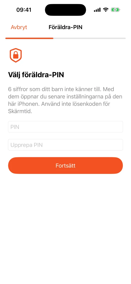 Barnets iPhone: välj föräldra-PIN